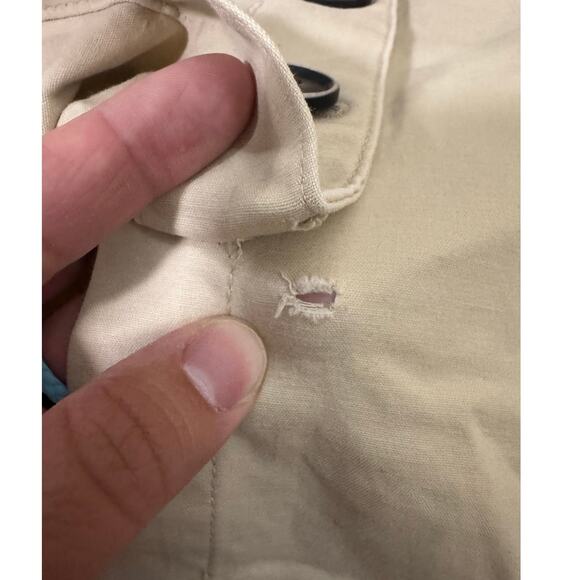 Zara Basic Beige Button Front Mini Skirt Size XL 32 Khaki Cotton Utility - Picture 5 of 6